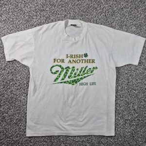 Vintage Miller High Life  Irish St Paddys Day T Shirt Single Stitch Men's XL